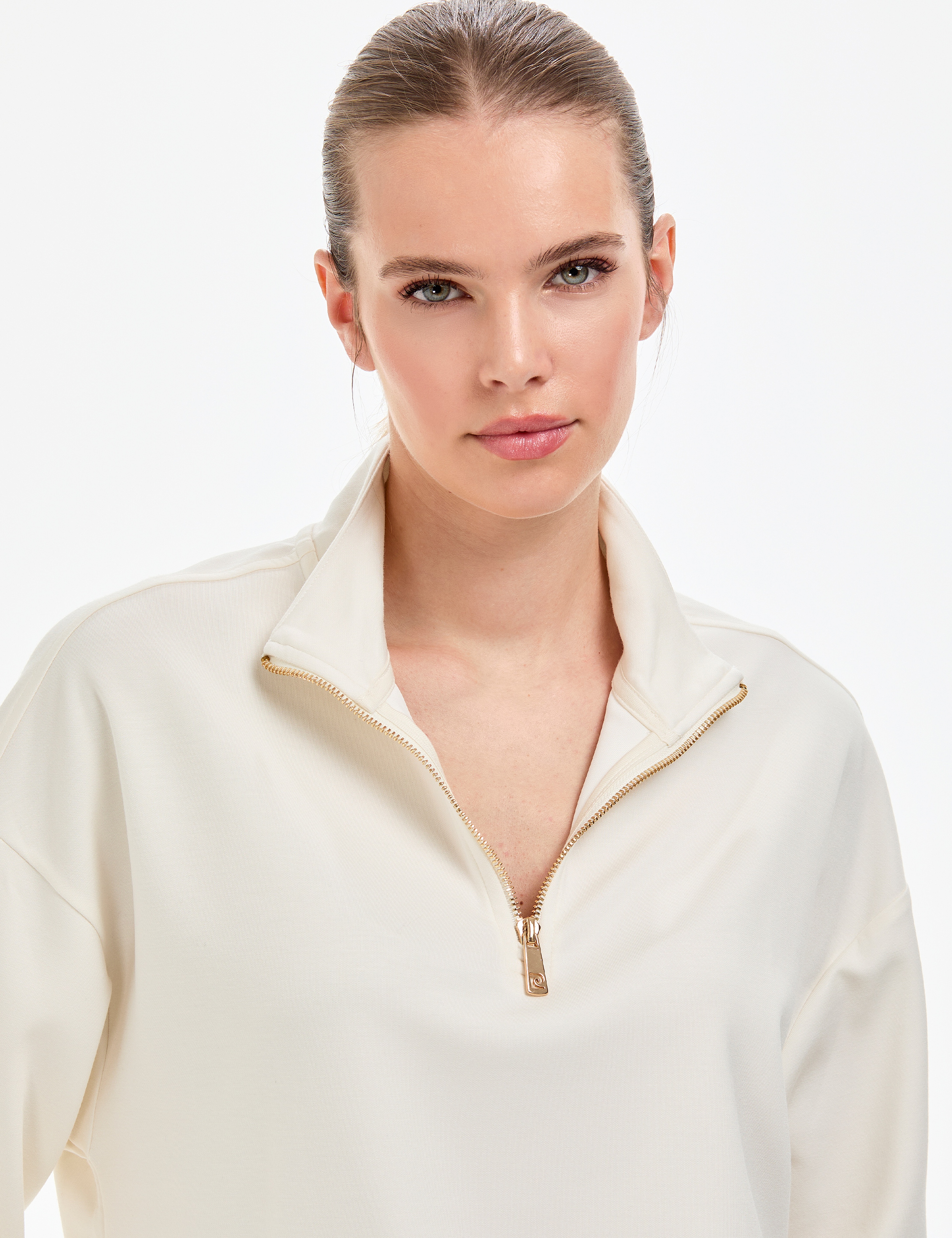 Ekru Regular Fit Modal Kumaş Sweatshirt