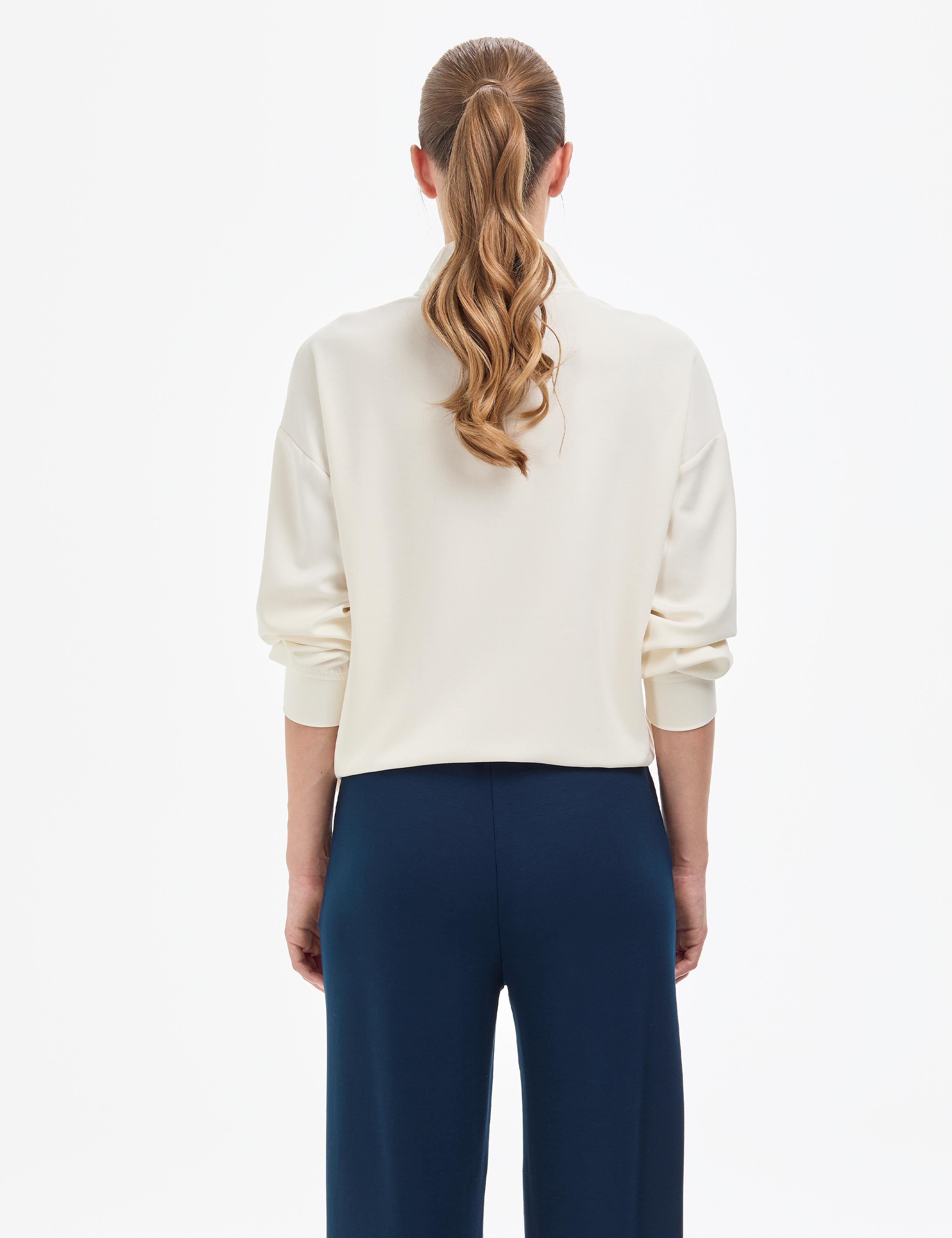 Ekru Regular Fit Modal Kumaş Sweatshirt