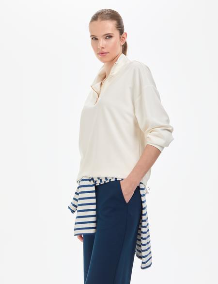 Ekru Regular Fit Modal Kumaş Sweatshirt - 50308116016