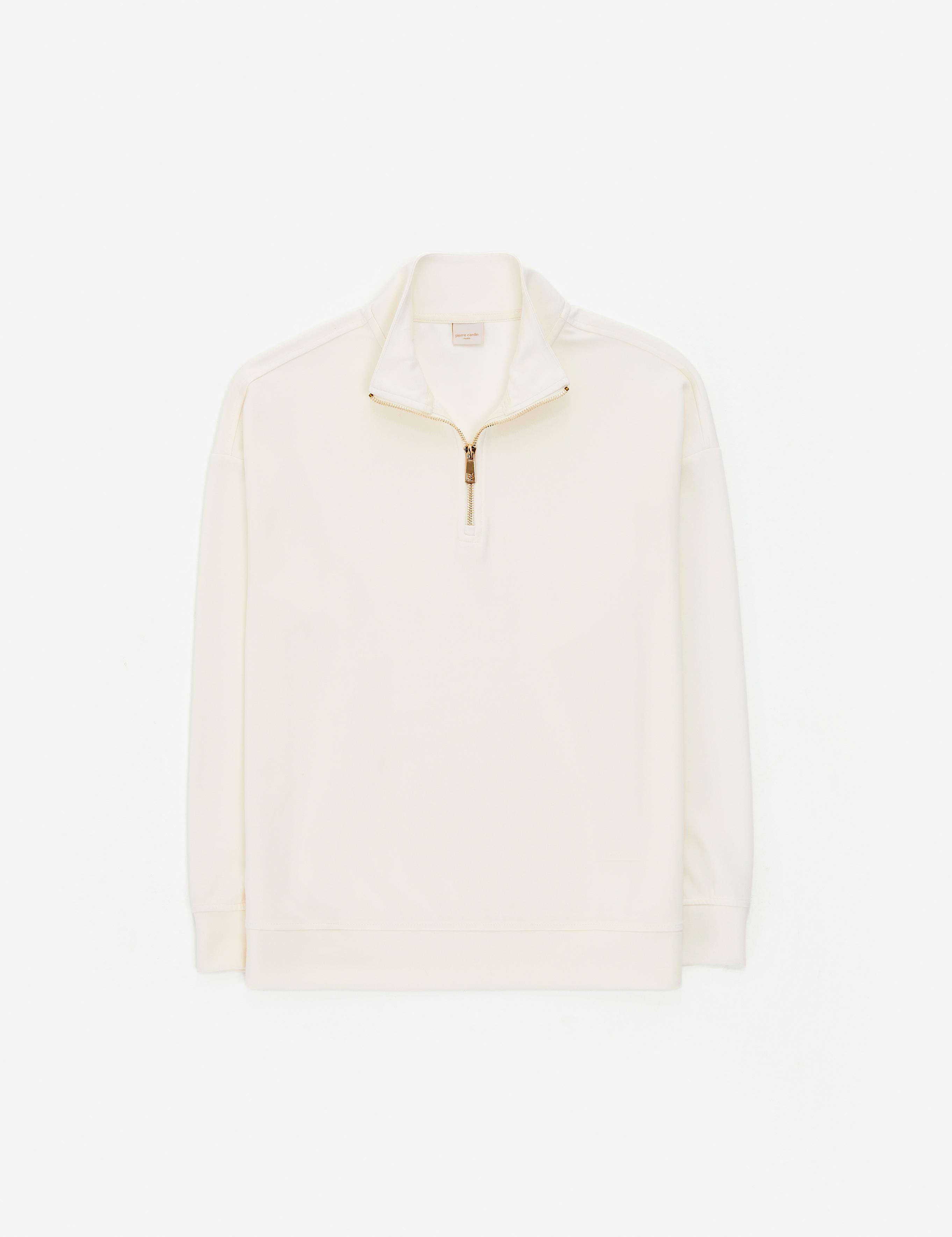 Ekru Regular Fit Modal Kumaş Sweatshirt