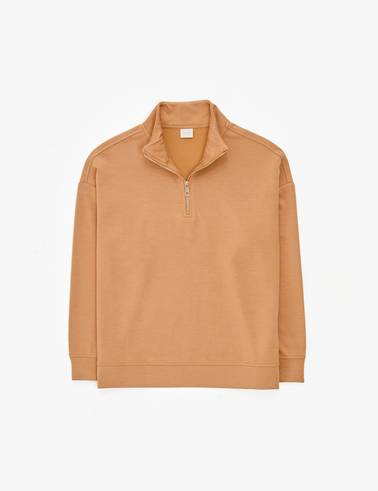 Camel Regular Fit Modal Kumaş Sweatshirt