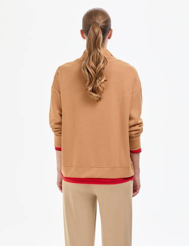 Camel Regular Fit Modal Kumaş Sweatshirt