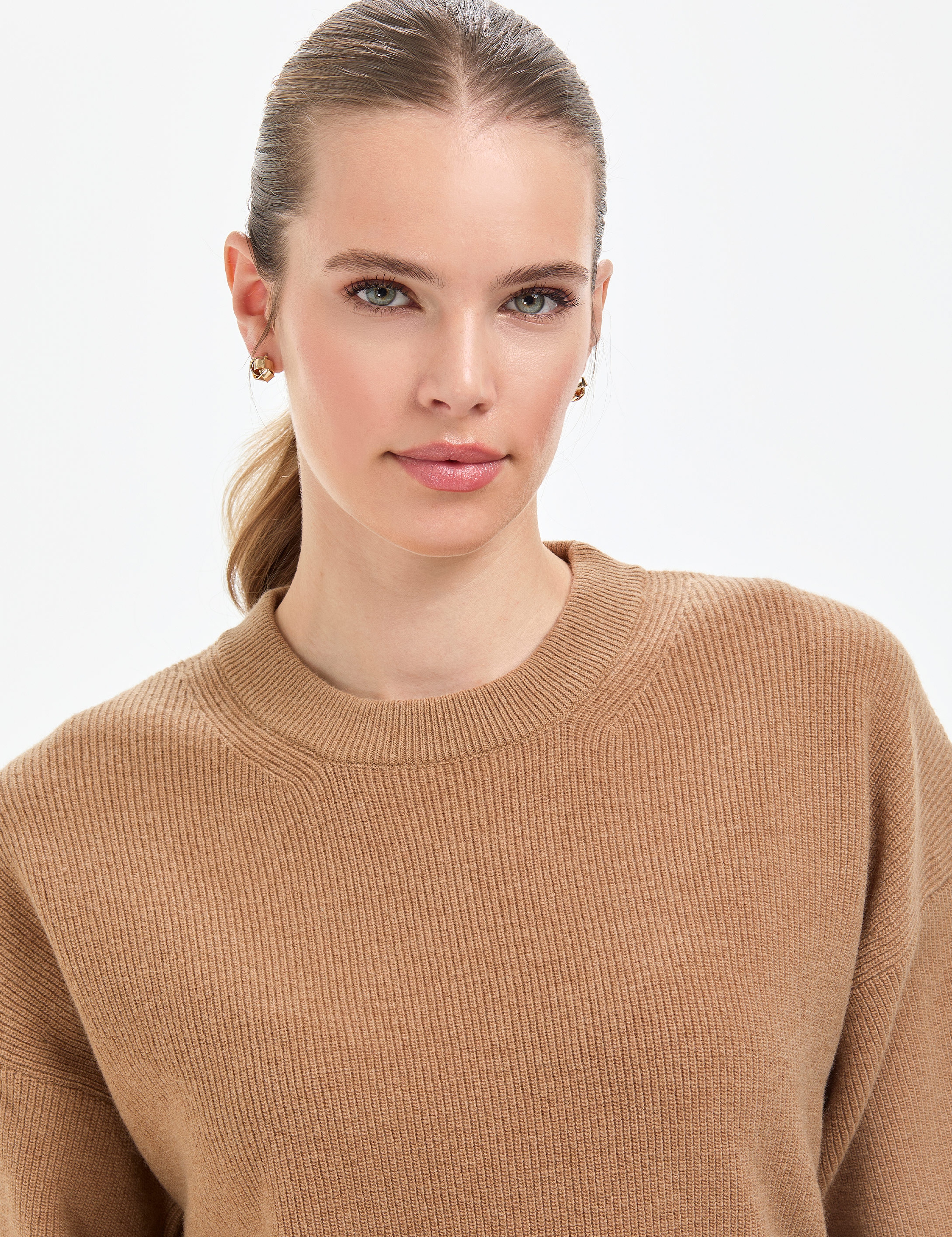 Camel Regular Fit Yün Kazak - Image 2