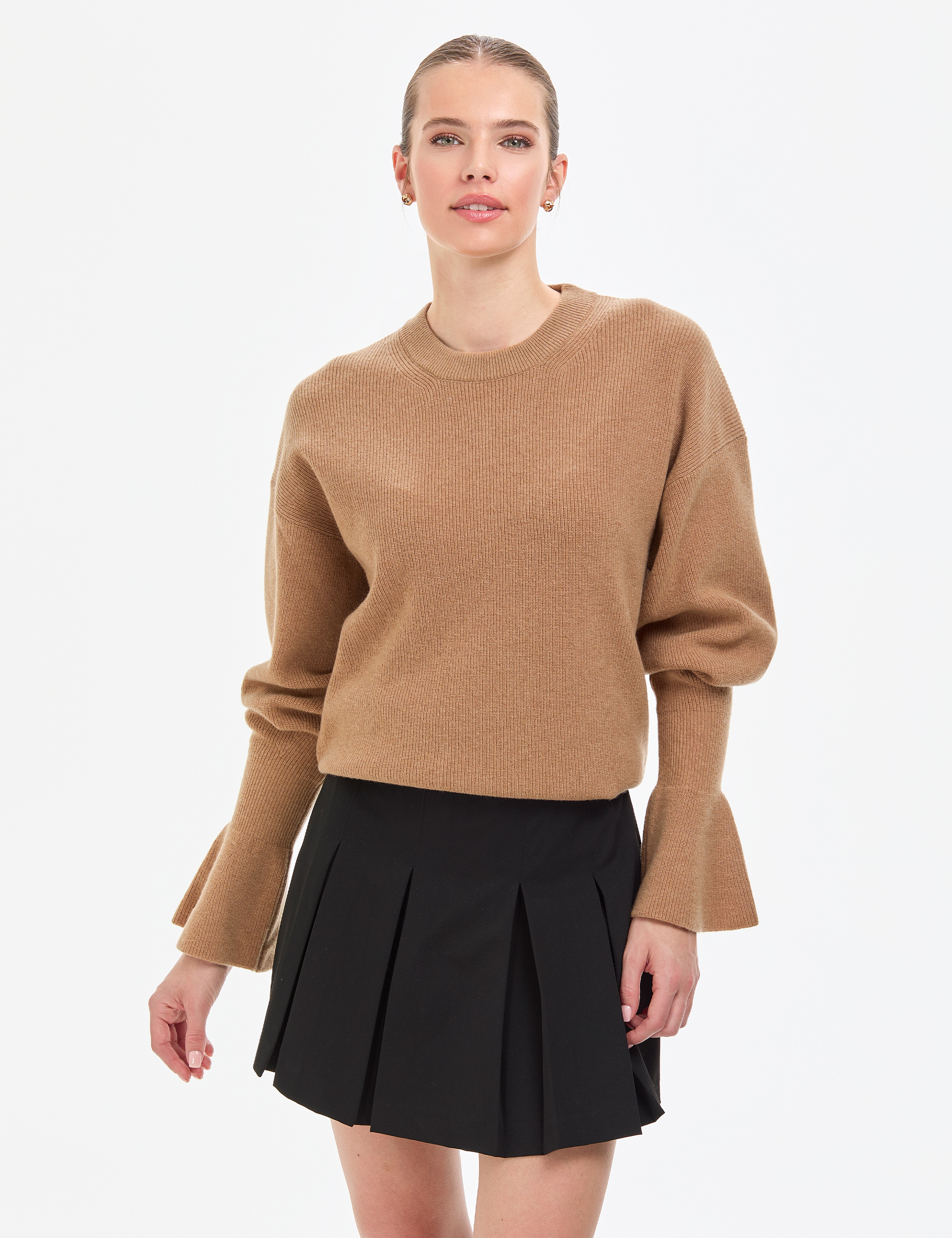 Camel Regular Fit Yün Kazak - Image 1