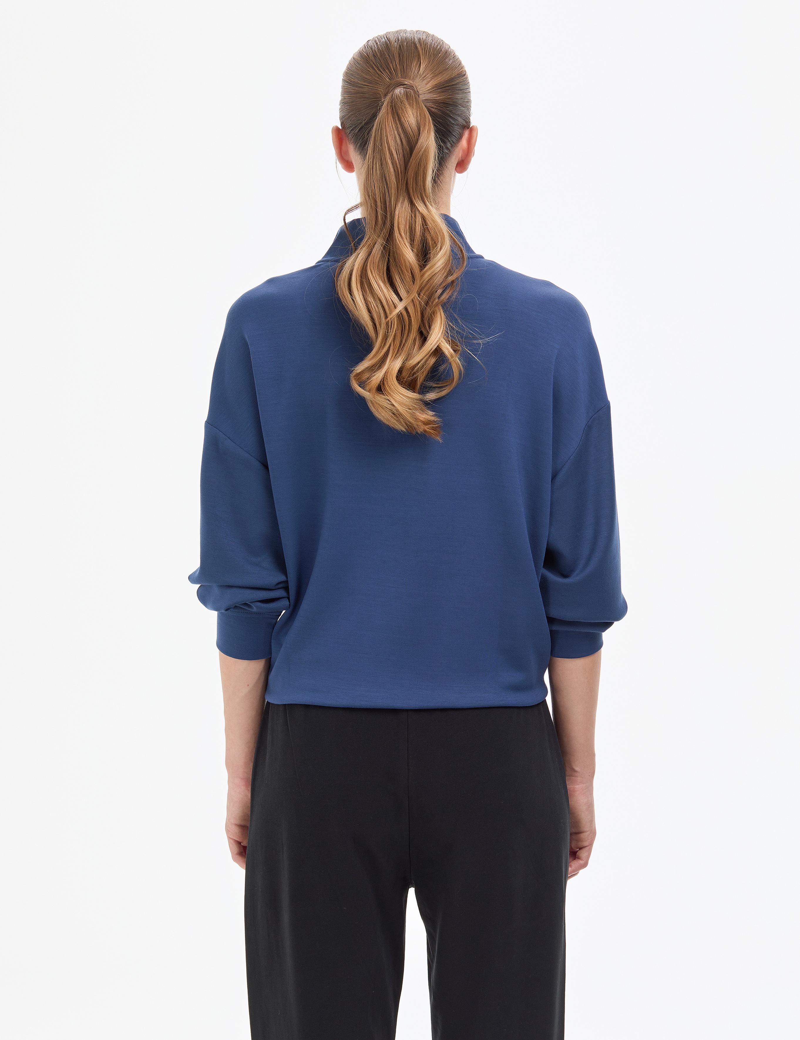 Lacivert Regular Fit Modal Kumaş Sweatshirt