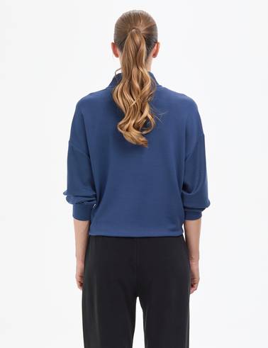 Lacivert Regular Fit Modal Kumaş Sweatshirt