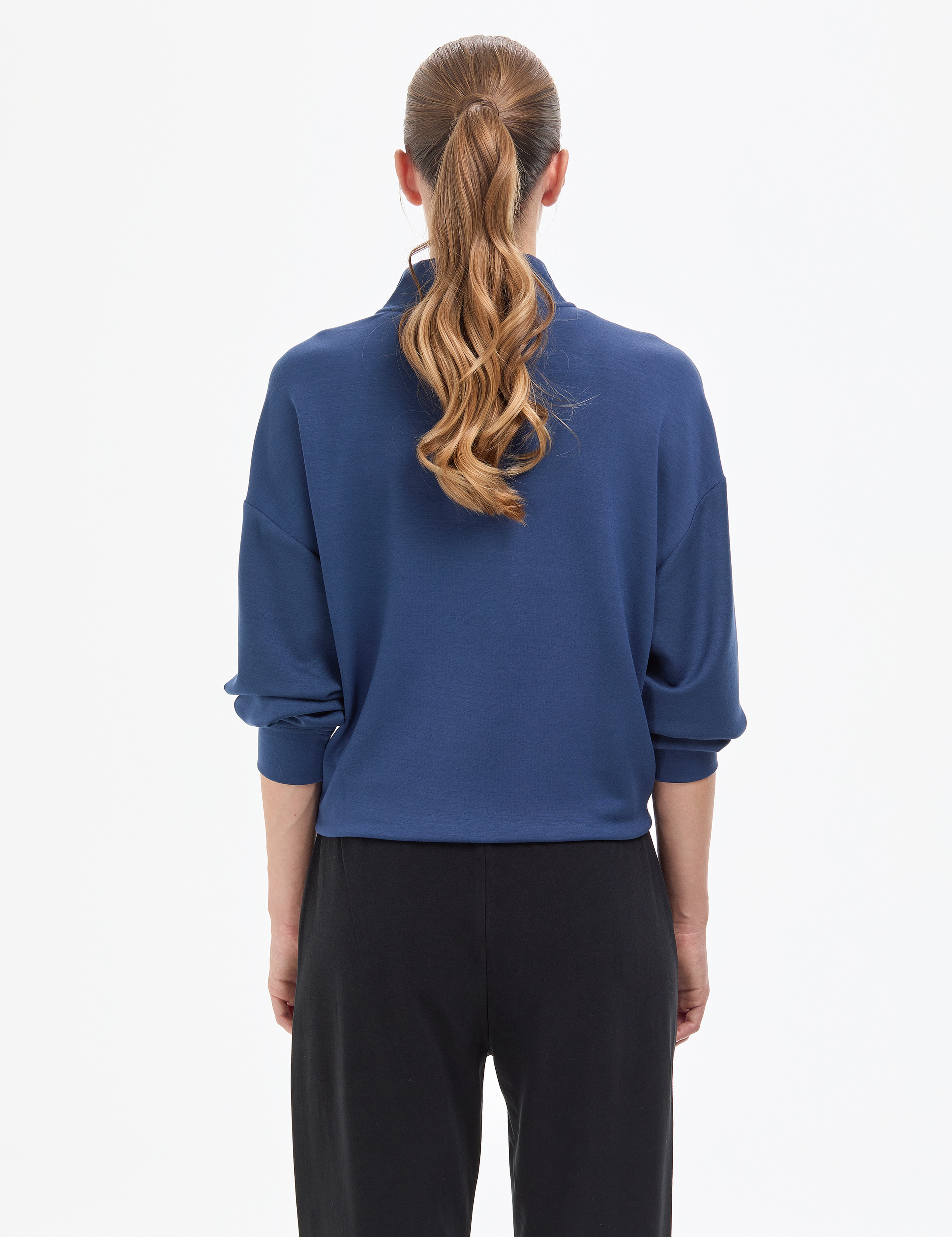 Lacivert Regular Fit Modal Kumaş Sweatshirt - Image 5