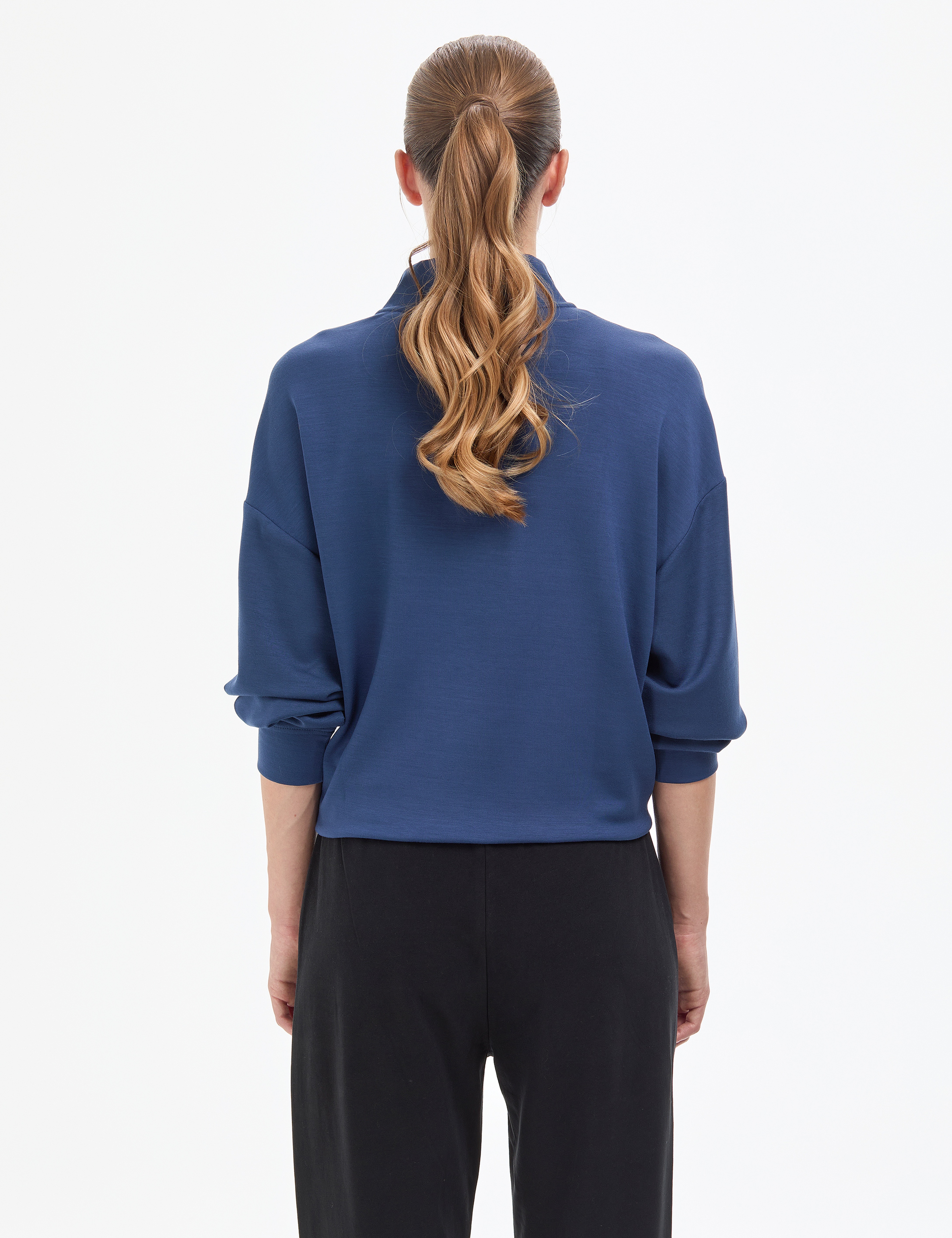 Lacivert Regular Fit Modal Kumaş Sweatshirt