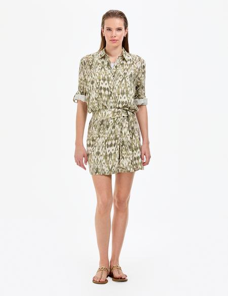 Haki Comfort Fit Uzun Kollu Keten Gömlek - 50301088004