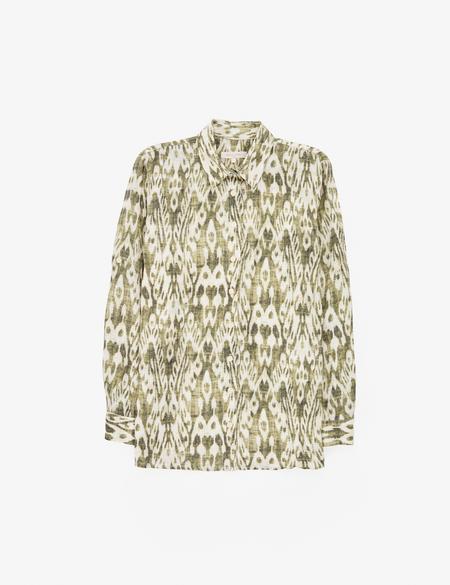 Haki Comfort Fit Uzun Kollu Keten Gömlek - 50301088004