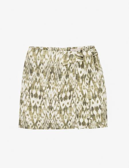 Haki Slim Fit Keten Dokuma Etek - 50301233002