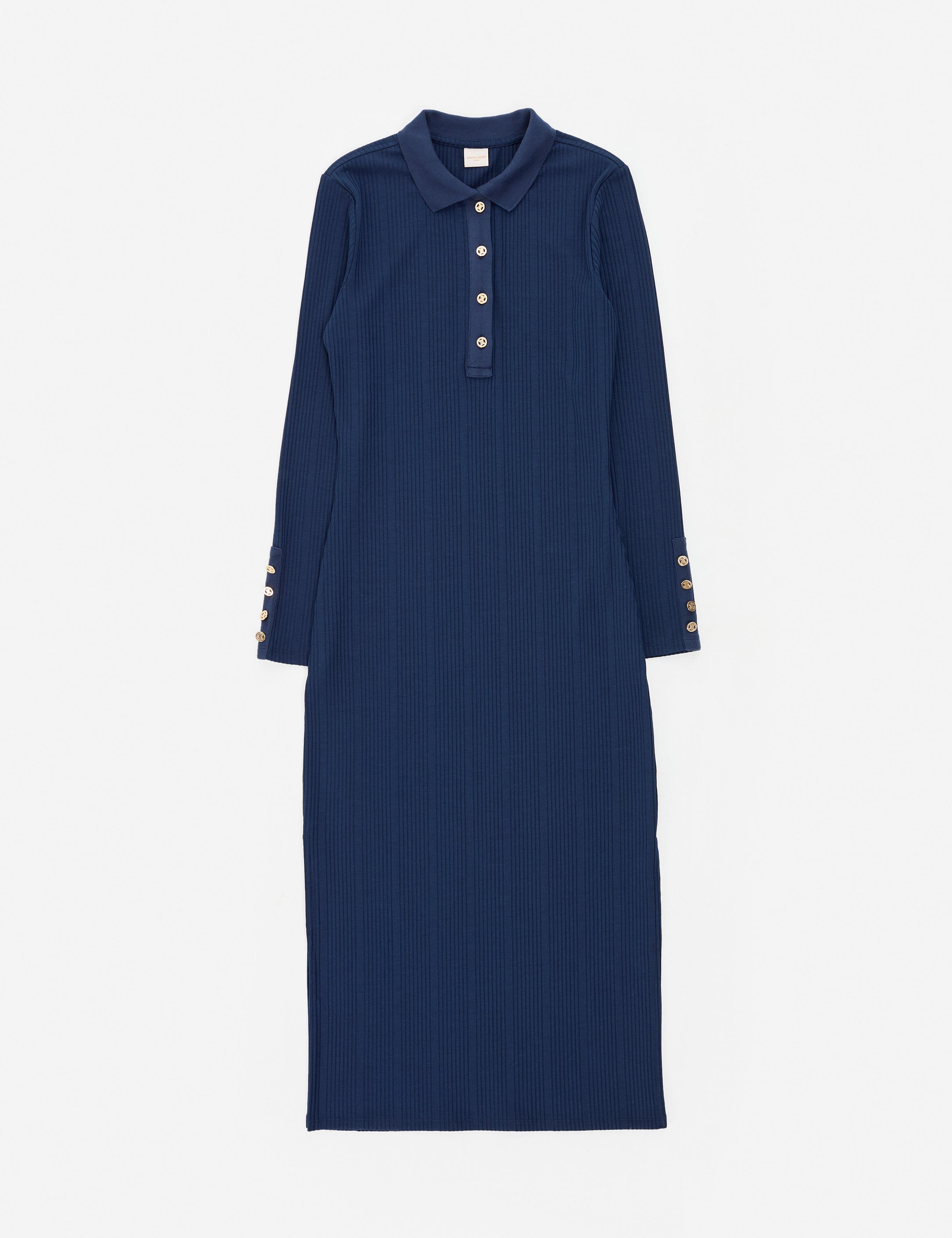 Lacivert Slim Fit Örme Elbise