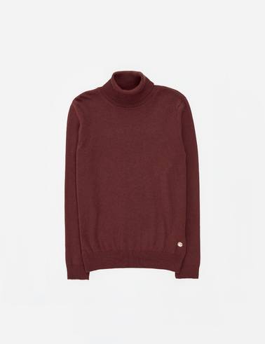 Kahverengi Slim Fit Basic Kazak