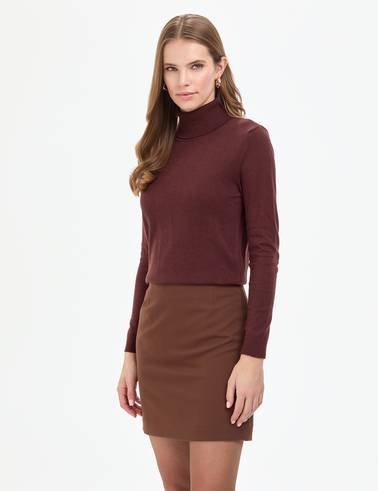 Kahverengi Slim Fit Basic Kazak