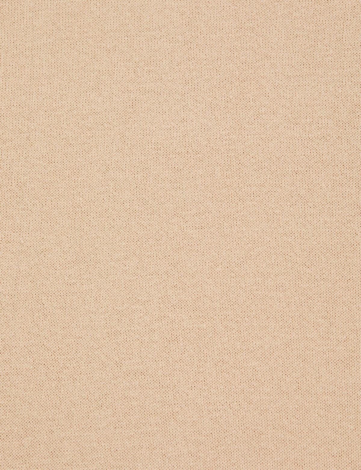 Bej Comfort Fit Tam Balıkçı Yaka Basic Kazak - 50316385004