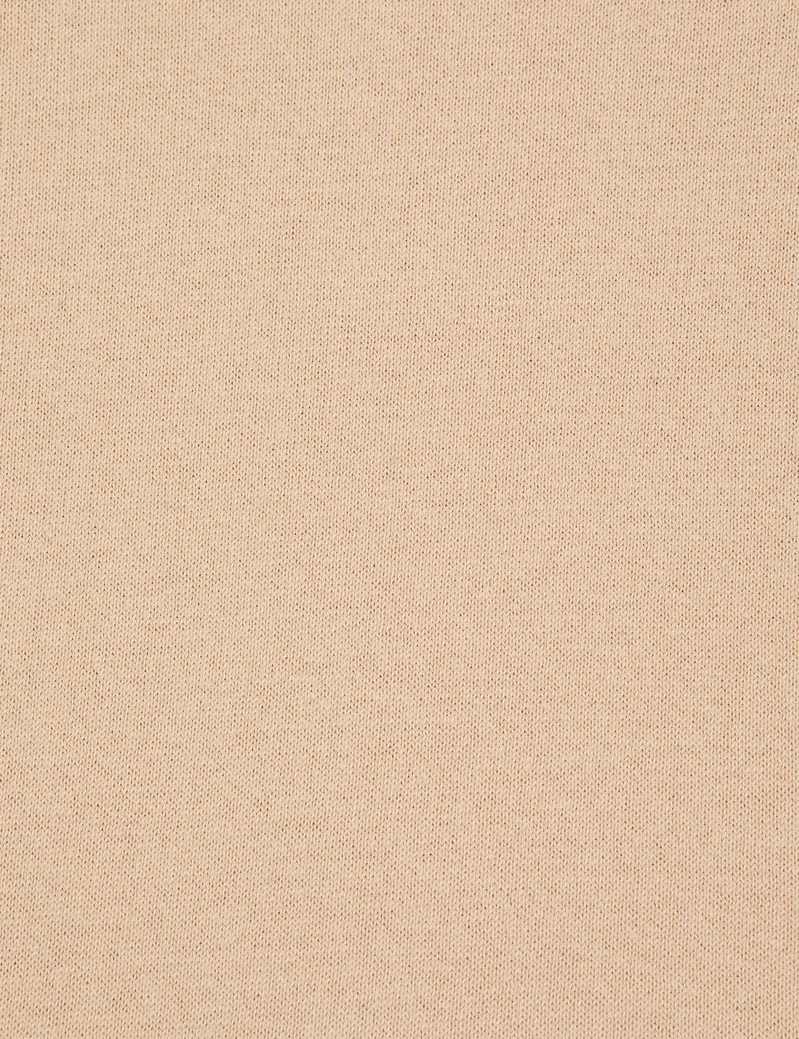 Bej Comfort Fit Tam Balıkçı Yaka Basic Kazak