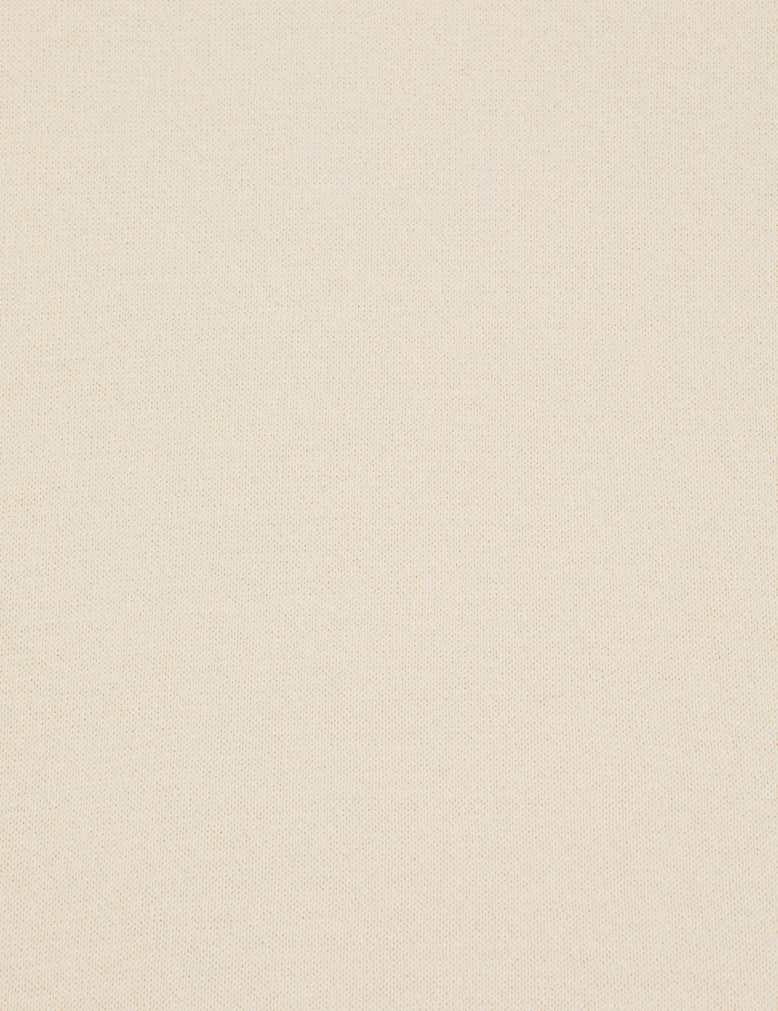 Ekru Comfort Fit Bisiklet Yaka Basic Kazak