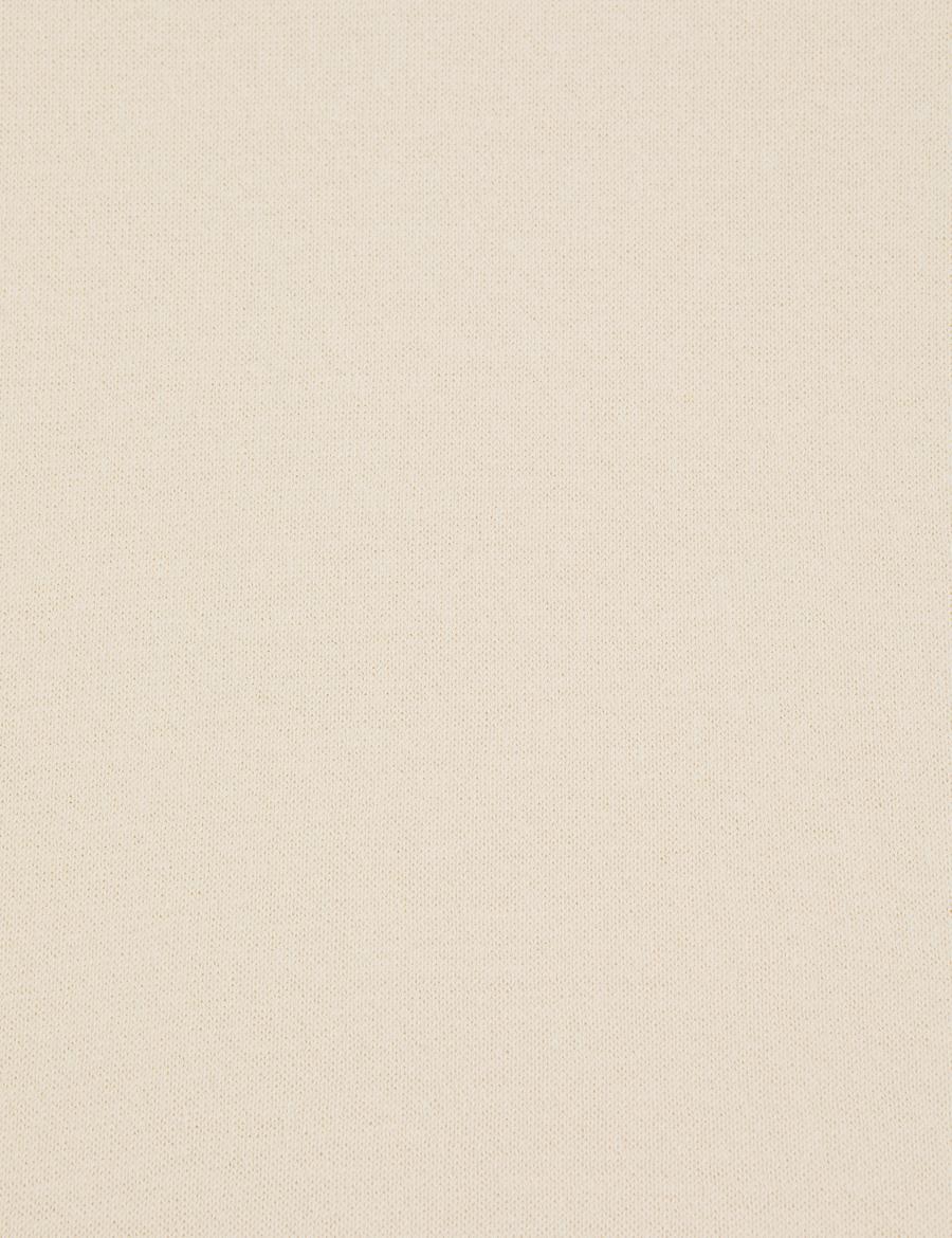 Ekru Comfort Fit Bisiklet Yaka Basic Kazak