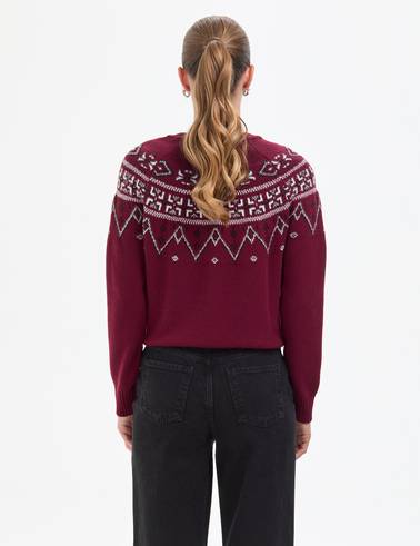 Vişne Slim Fit Yün Karışımlı Kazak