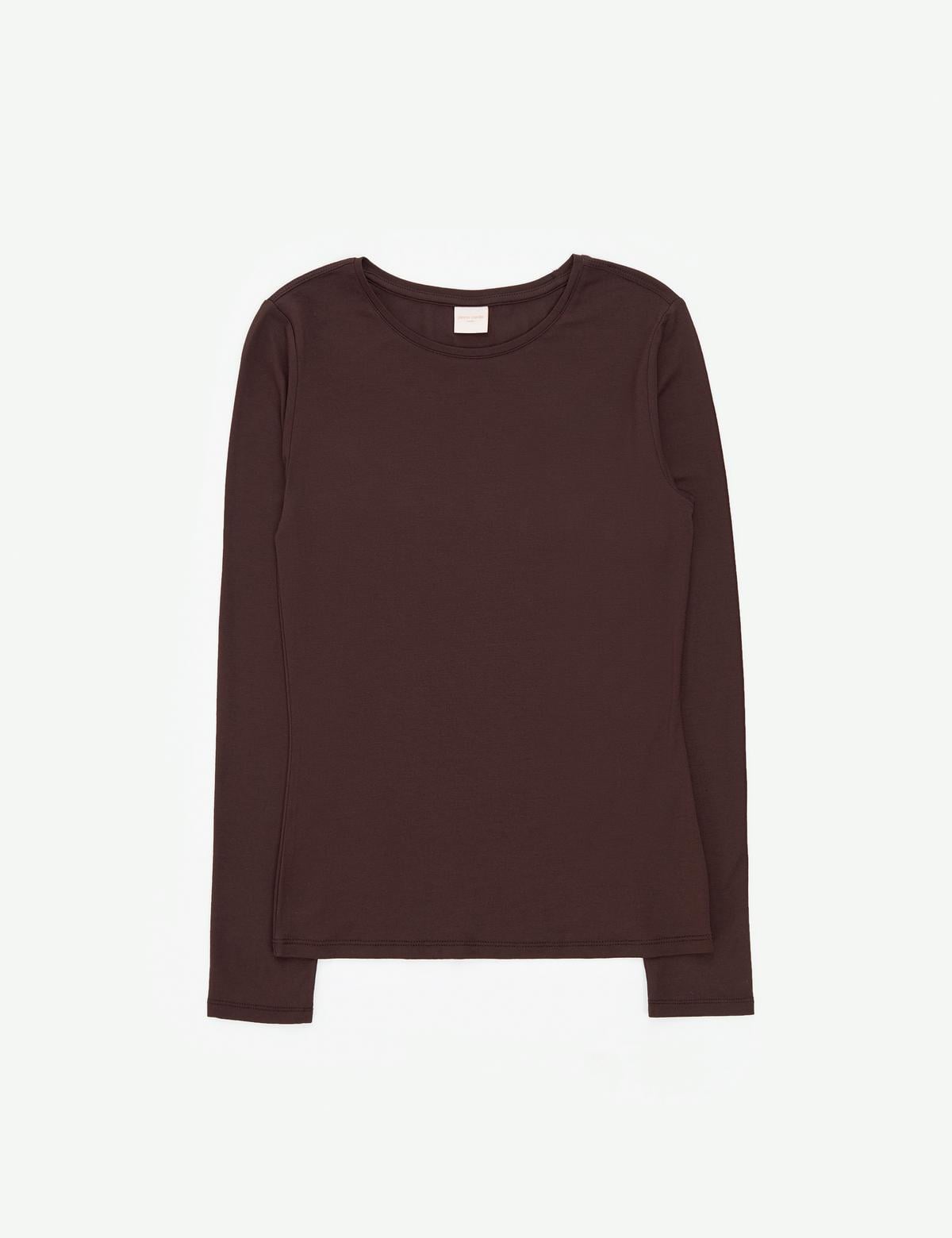 Kahverengi Slim Fit Örme Bluz - 50317061032