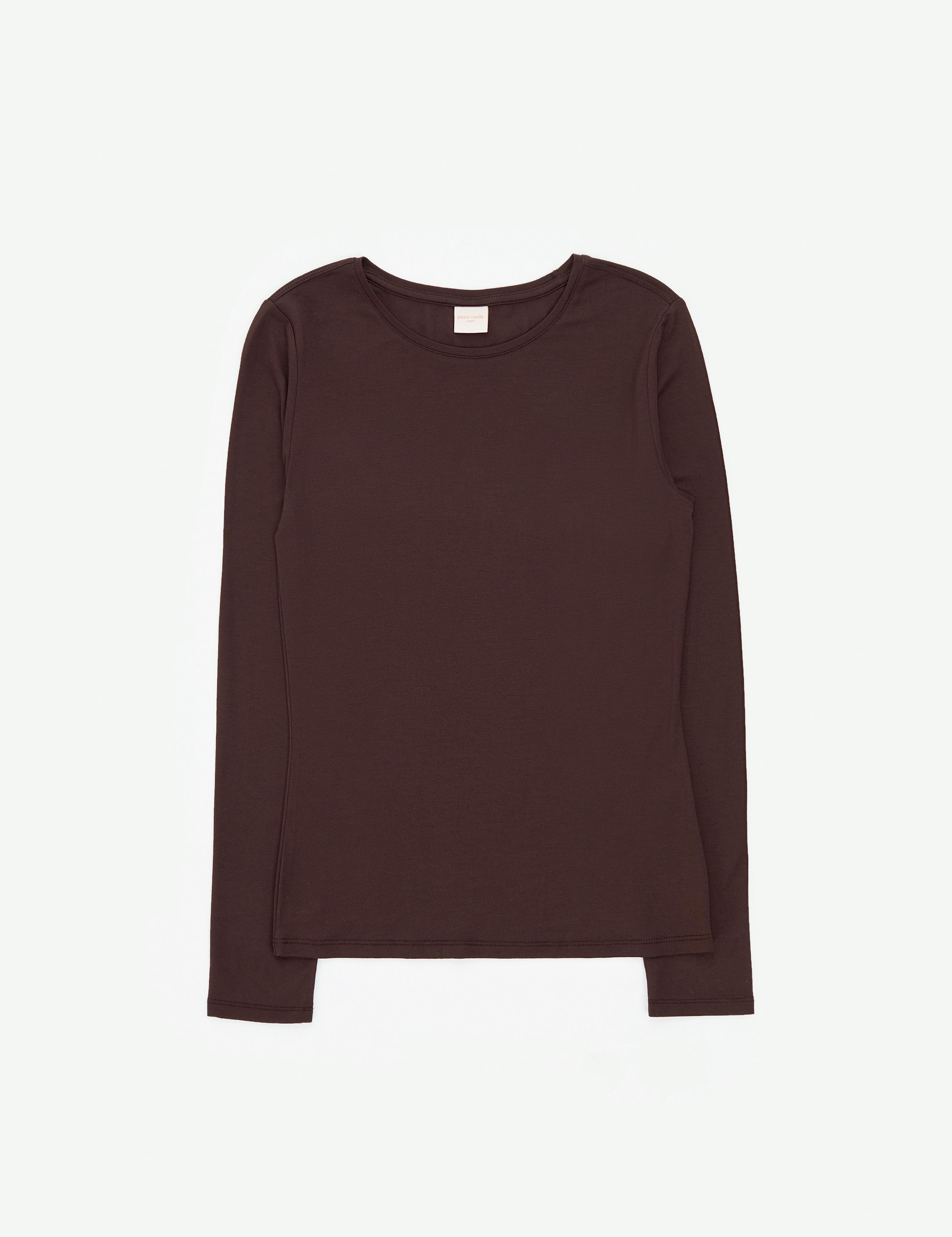 Kahverengi Slim Fit Örme Bluz