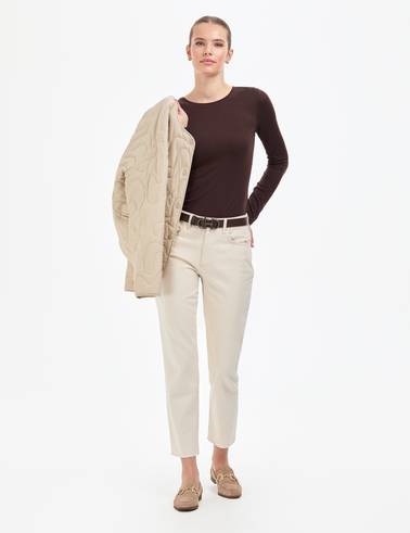 Kahverengi Slim Fit Örme Bluz