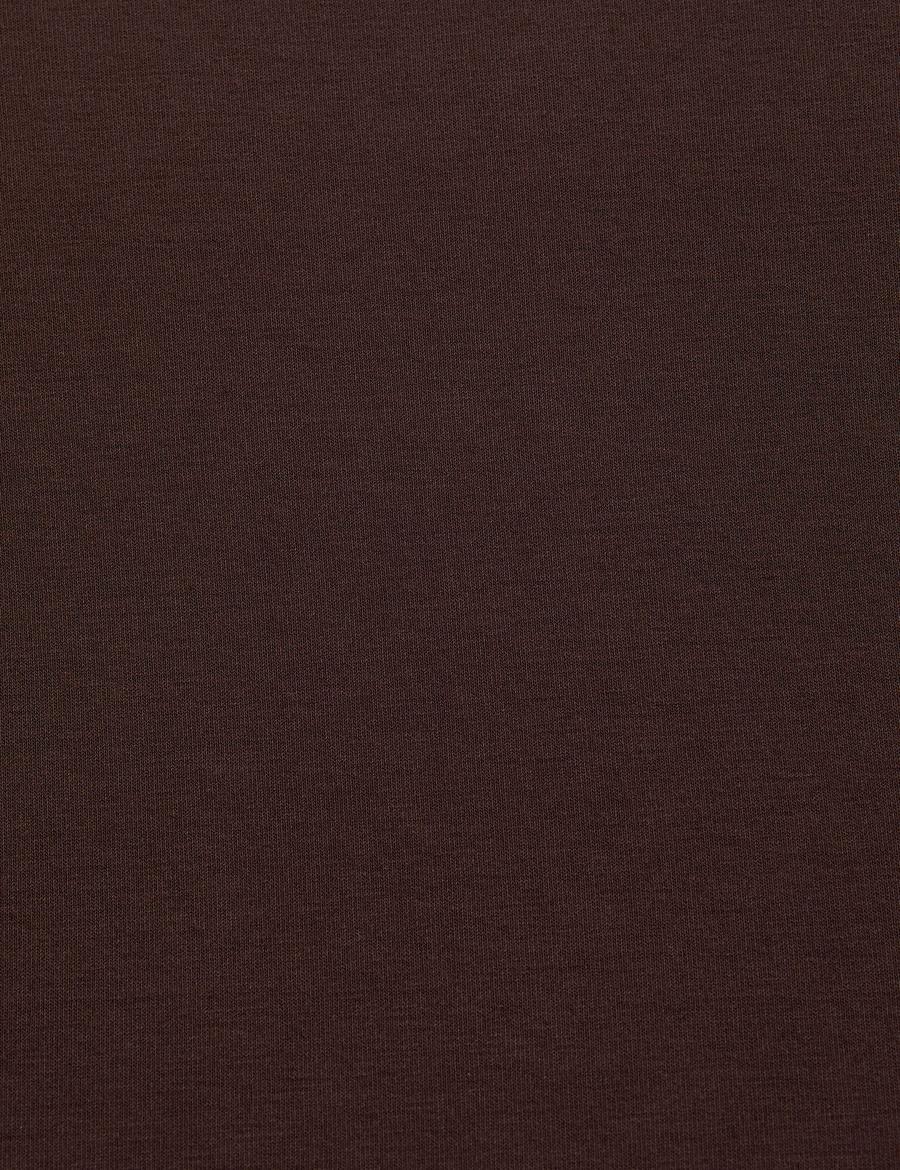 Kahverengi Slim Fit Örme Bluz