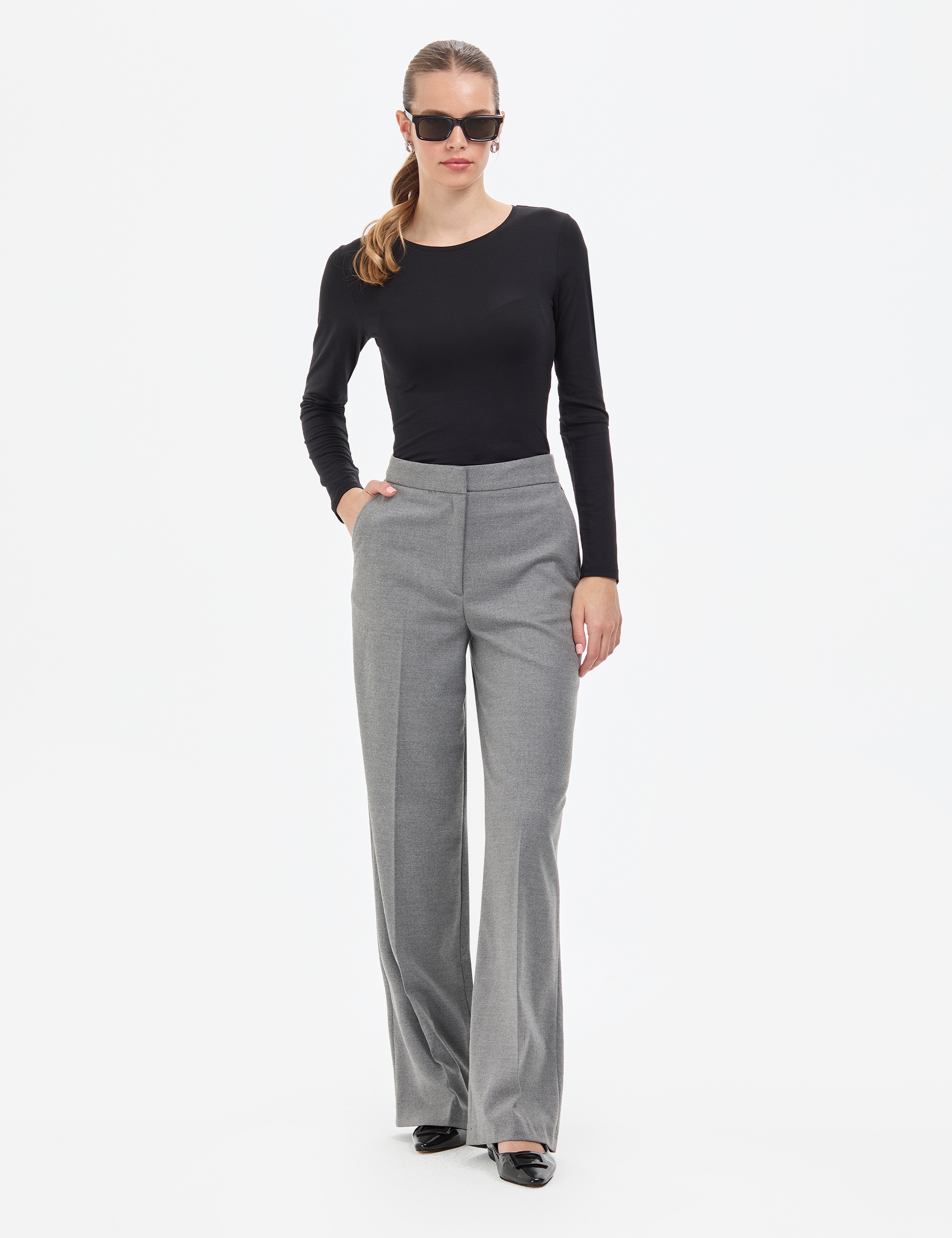 Siyah Slim Fit Örme Bluz