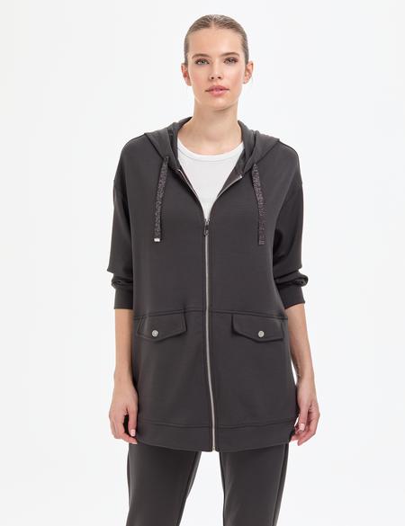 Antrasit Oversize Örme Hırka - 50309107005