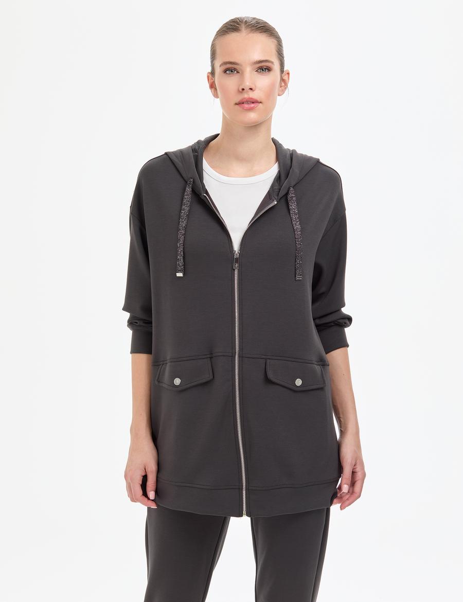 Antrasit Oversize Örme Hırka