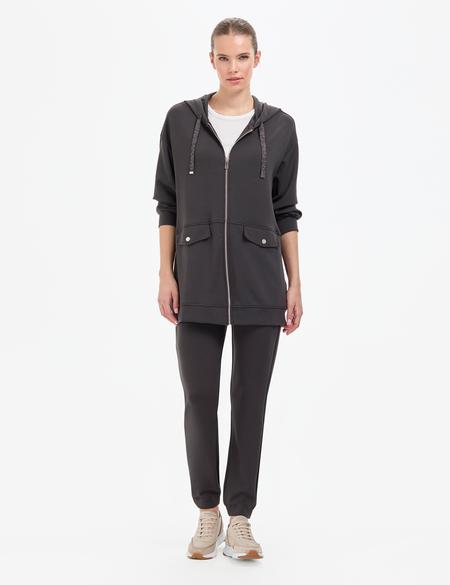 Antrasit Oversize Örme Hırka - 50309107005