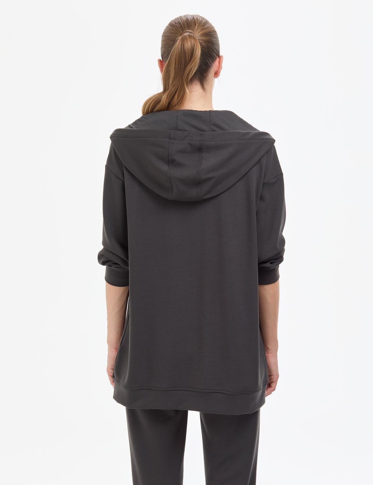 Antrasit Oversize Örme Hırka - 50309107005