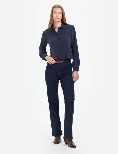 Açık Lacivert Comfort Fit Uzun Kollu Gömlek