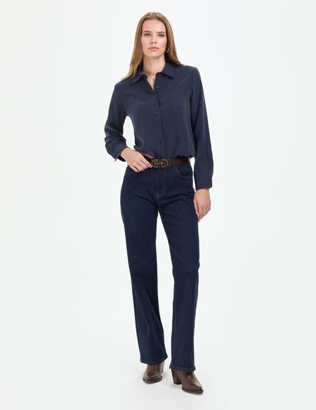 Açık Lacivert Comfort Fit Uzun Kollu Gömlek - 50318219035