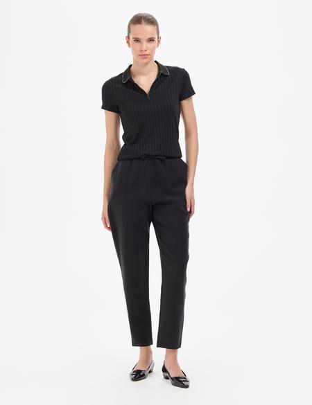 Siyah Carrot Fit Kanvas Pantolon - 50318197014