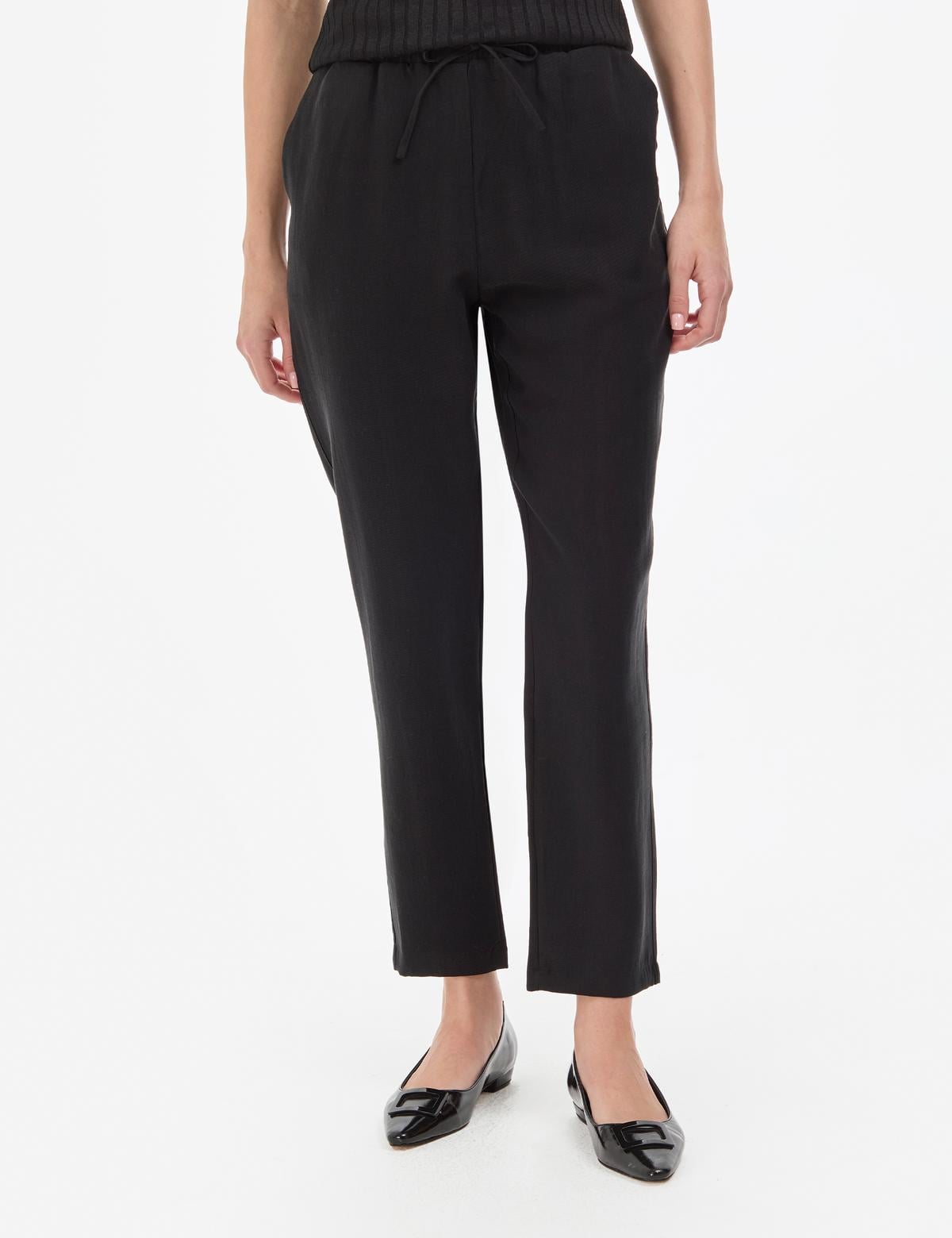 Siyah Carrot Fit Kanvas Pantolon - 50318197014