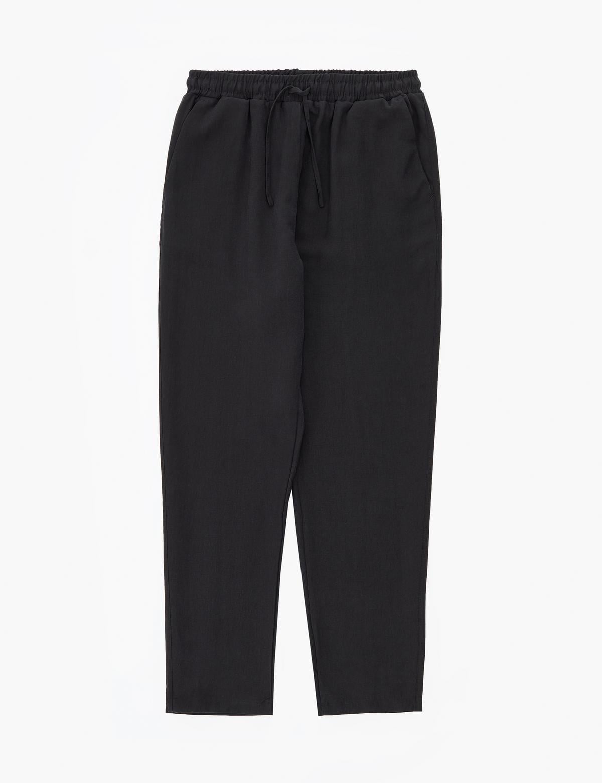 Siyah Carrot Fit Kanvas Pantolon - 50318197014