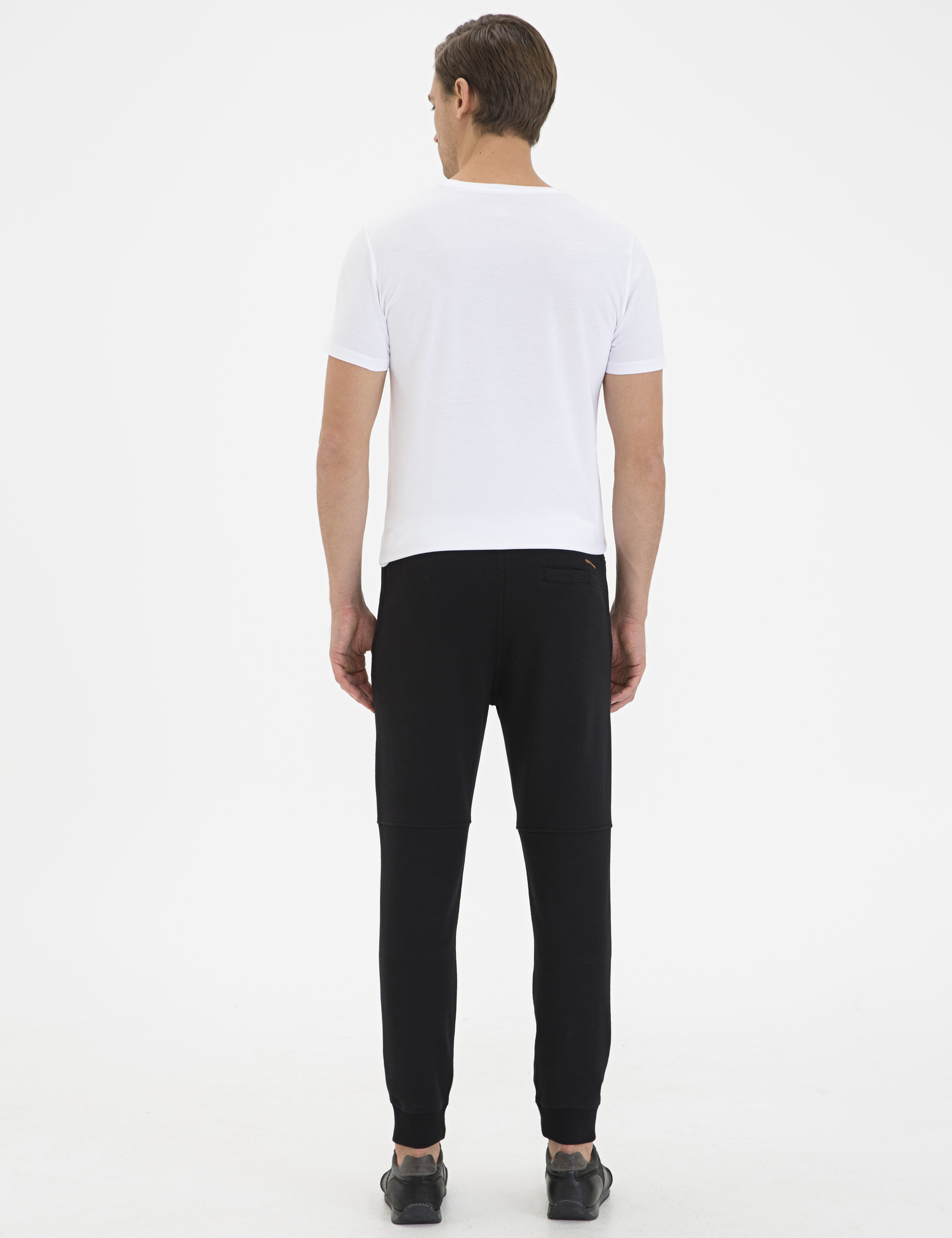 Siyah Ex. Slim Fit Paça Lastikli Eşofman Altı