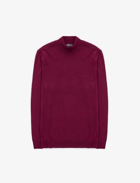 Bordo Slim Fit Yarım Balıkçı Yaka Basic Triko Kazak - 50314176138