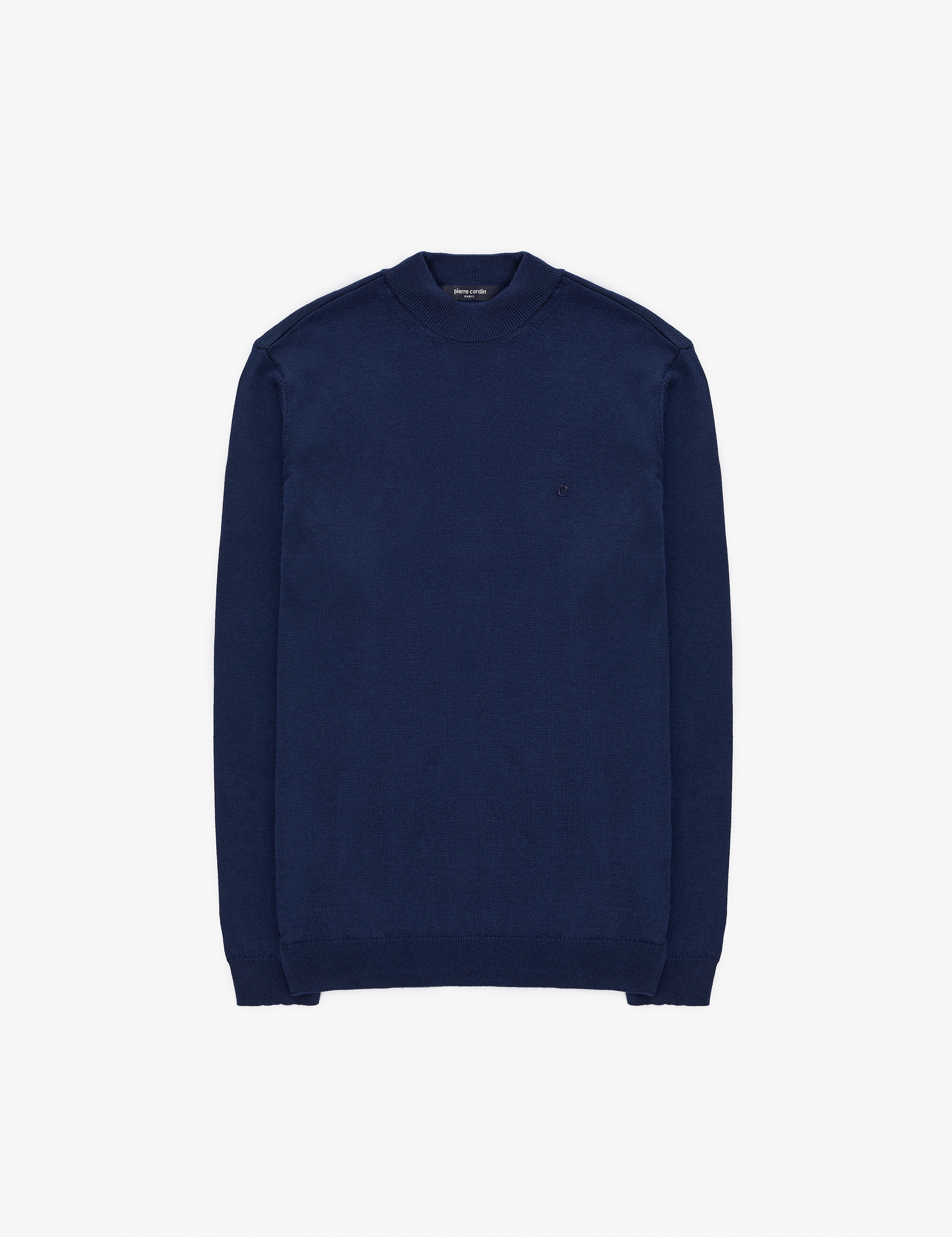 Açık Lacivert Slim Fit Çeyrek Yaka Basic Triko Kazak - Image 7