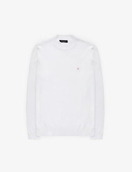 Ekru Slim Fit Çeyrek Yaka Basic Triko Kazak - 50314188023