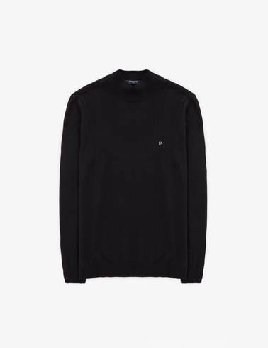 Siyah Slim Fit Yarım Balıkçı Yaka Basic Triko Kazak