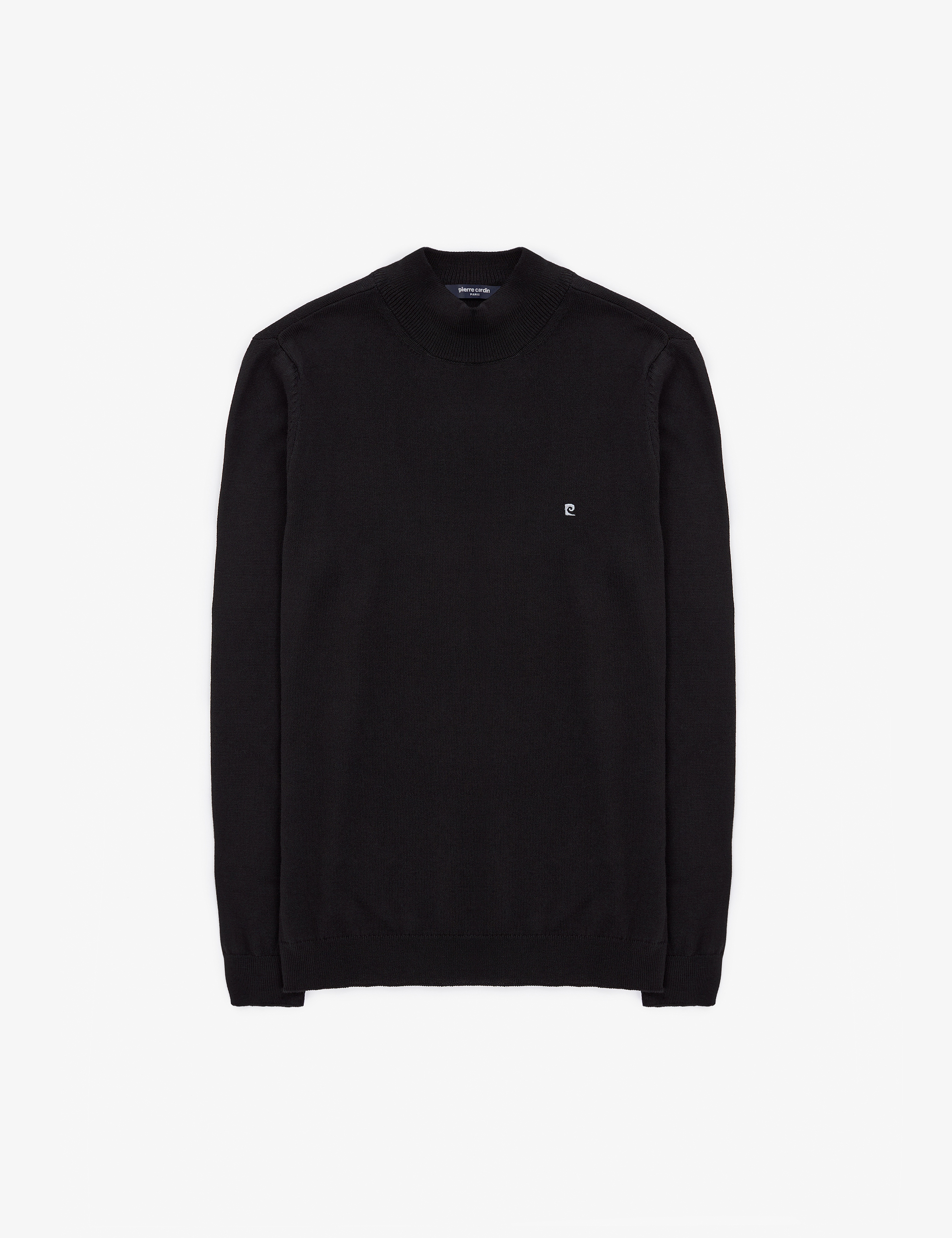 Siyah Slim Fit Yarım Balıkçı Yaka Basic Triko Kazak - Image 7