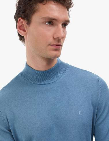 Mavi Slim Fit Yarım Balıkçı Yaka Basic Triko Kazak