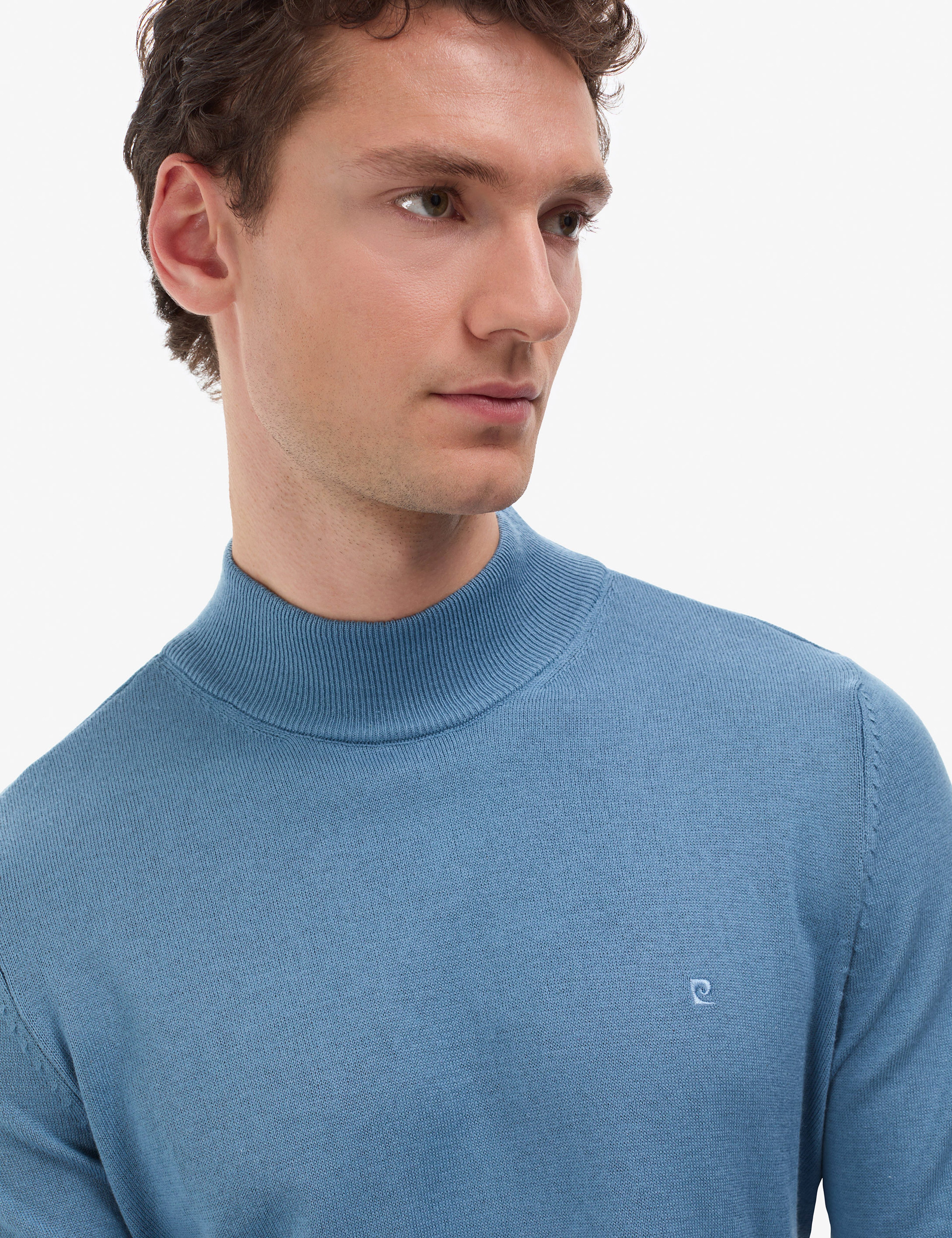 Mavi Slim Fit Yarım Balıkçı Yaka Basic Triko Kazak