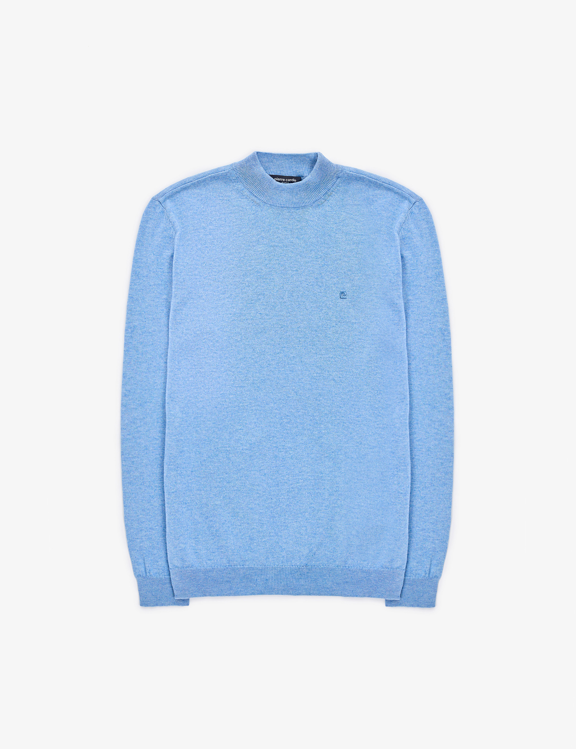Mavi Melanj Slim Fit Çeyrek Yaka Basic Triko Kazak