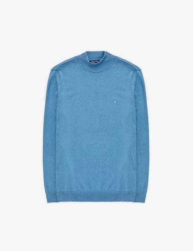 Mavi Slim Fit Yarım Balıkçı Yaka Basic Triko Kazak
