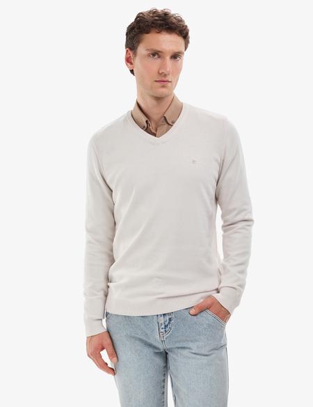 Taş Slim Fit V Yaka Basic Triko Kazak - 50314190051