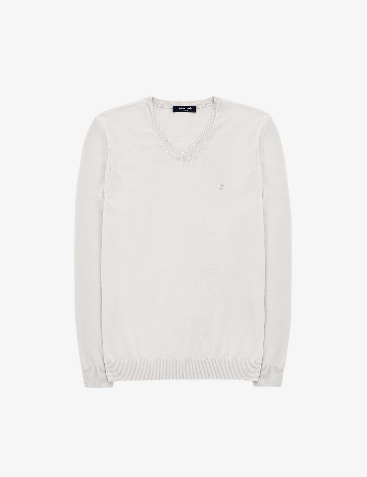 Taş Slim Fit V Yaka Basic Triko Kazak - 50314190051