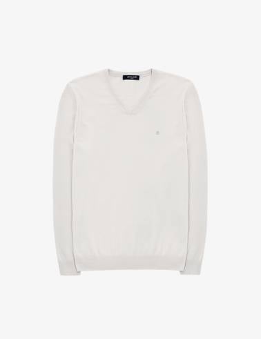 Taş Slim Fit V Yaka Basic Triko Kazak
